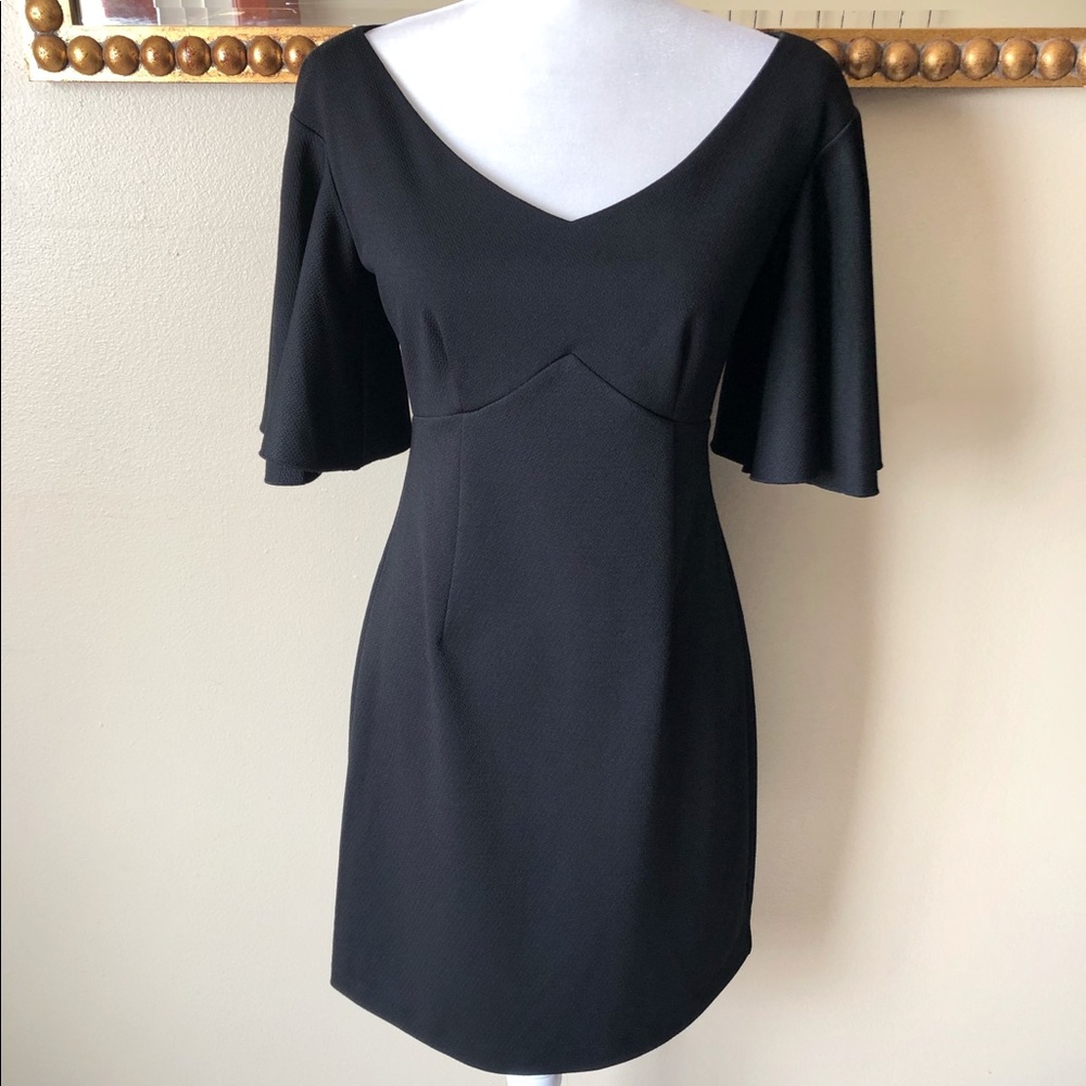 Black Trina Turk Flare Sleeve Dress
